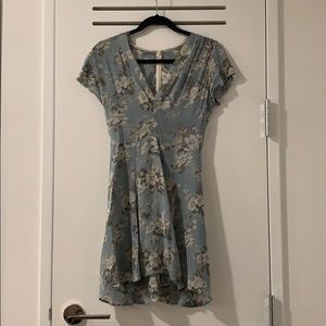 Reformation Teal Floral Dress